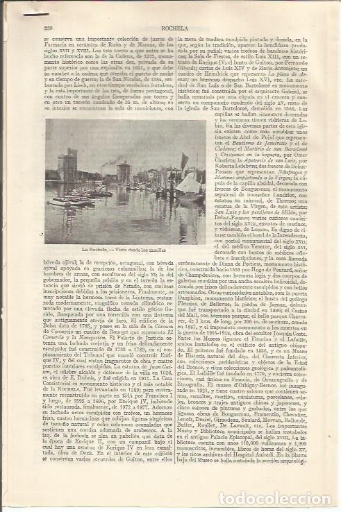 Otros art&iacute;culos de coleccionismo en papel: LAMINA ESPASA 37053: Muelles de La Rochela, Francia - Varios