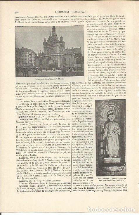 Otros art&iacute;culos de coleccionismo en papel: LAMINA ESPASA 37159: Iglesia de San Lorenzo en Paris - Varios