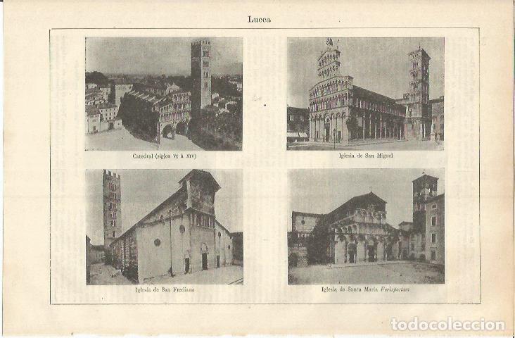 Otros art&iacute;culos de coleccionismo en papel: LAMINA ESPASA 37222: Catedral e iglesias de Lucca, Italia - Varios