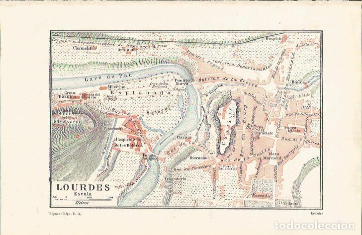 Otros art&iacute;culos de coleccionismo en papel: LAMINA ESPASA 37194: Mapa de Lourdes - Varios