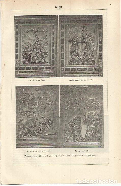 Otros art&iacute;culos de coleccionismo en papel: LAMINA ESPASA 37256: Tableros de la silleria de la catedral de Lugo - Varios