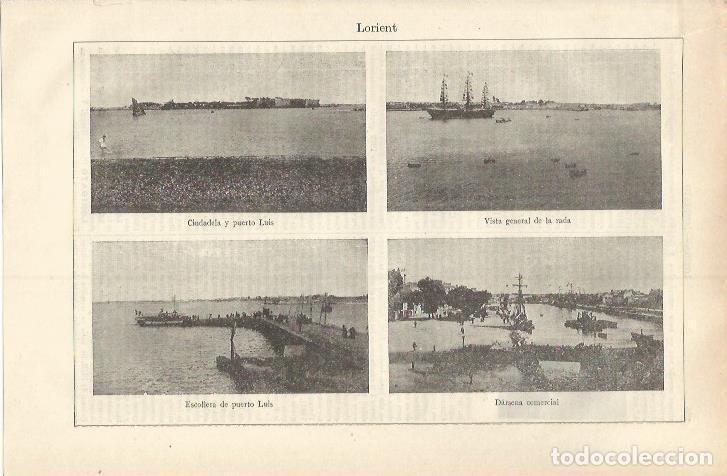Otros art&iacute;culos de coleccionismo en papel: LAMINA ESPASA 37174: Vistas de Lorient - Varios