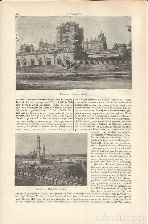 Otros art&iacute;culos de coleccionismo en papel: LAMINA ESPASA 37241: Palacio de Lucknow, India - Varios