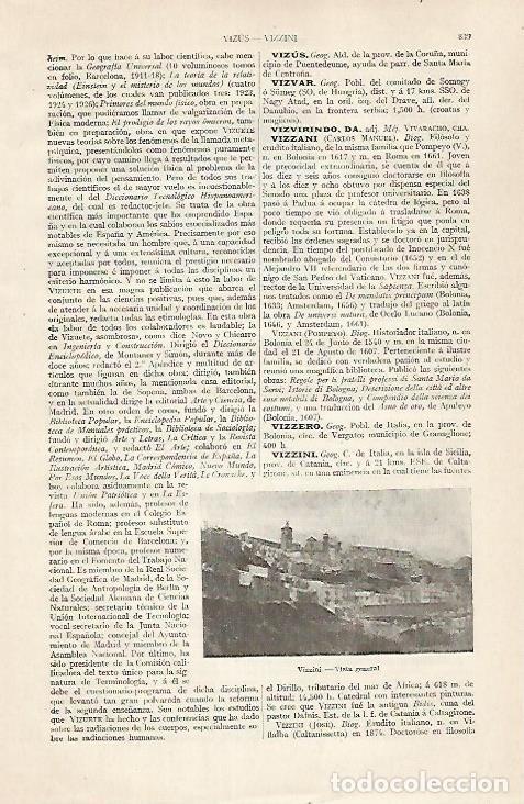 Otros art&iacute;culos de coleccionismo en papel: LAMINA ESPASA 30498: Vista de Vizzini Italia - Varios