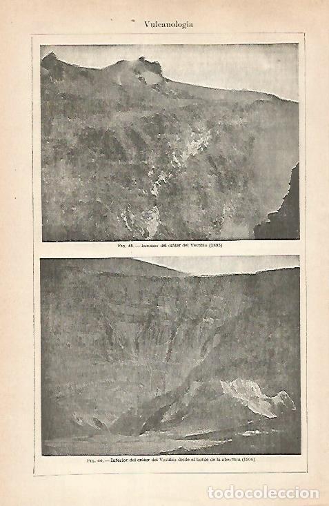 Otros art&iacute;culos de coleccionismo en papel: LAMINA ESPASA 30518: Crater del Vesubio en 1895 y 1906 - Varios