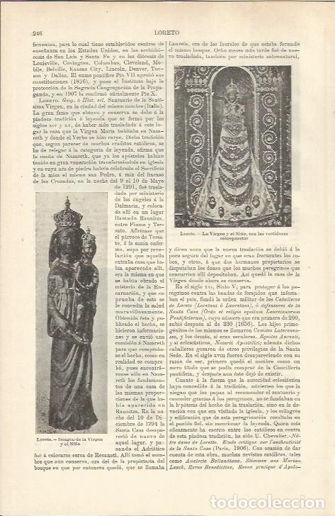 Otros art&iacute;culos de coleccionismo en papel: LAMINA ESPASA 37166: La Virgen y el Ni&ntilde;o de Loreto - Varios