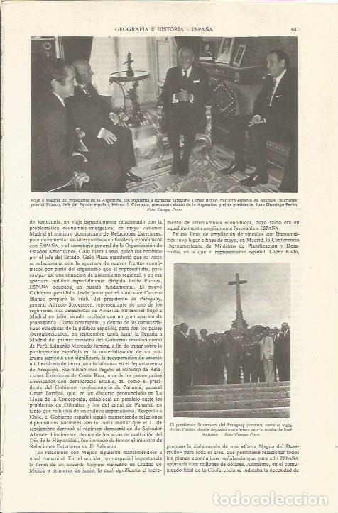 Otros art&iacute;culos de coleccionismo en papel: LAMINA ESPASA 36844: Franco con el presidente de Argentina Campora - Varios