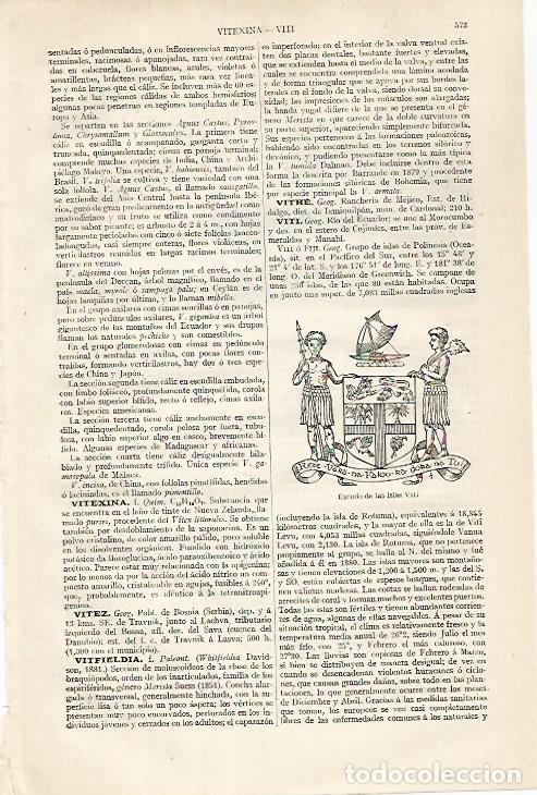 Otros art&iacute;culos de coleccionismo en papel: LAMINA ESPASA 30461: Escudo de las islas Viti - Varios