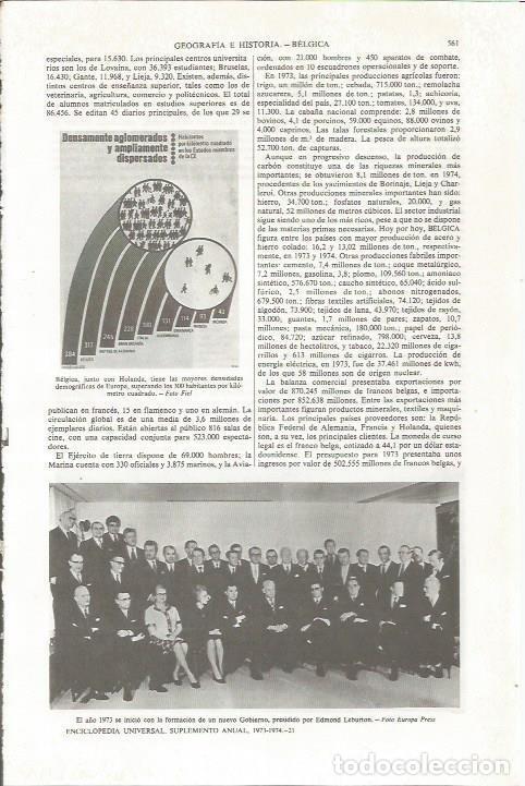 Otros art&iacute;culos de coleccionismo en papel: LAMINA ESPASA 36818: Nuevo gobierno de Belgica en 1973 - Varios