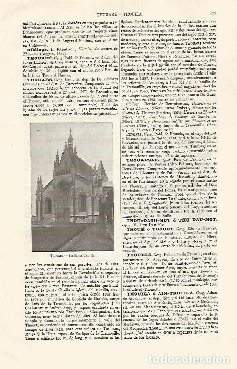 Otros art&iacute;culos de coleccionismo en papel: LAMINA ESPASA 30584: La Santa Capilla en Thouars Francia - Varios