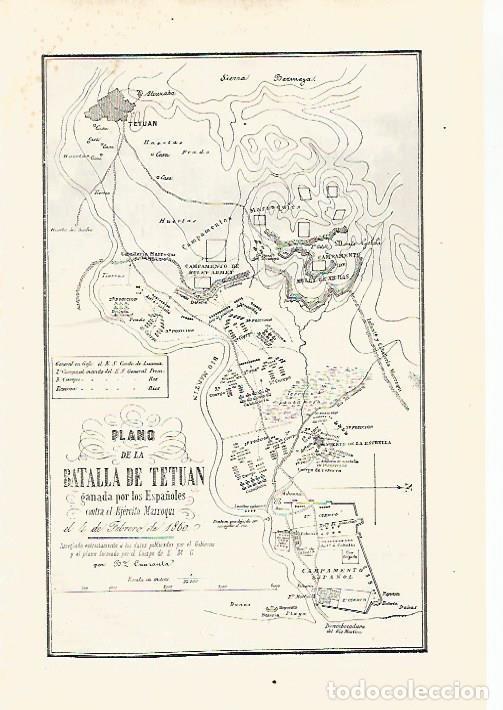 Otros art&iacute;culos de coleccionismo en papel: LAMINA ESPASA 30551: Plano de la Batalla de Tetuan - Varios