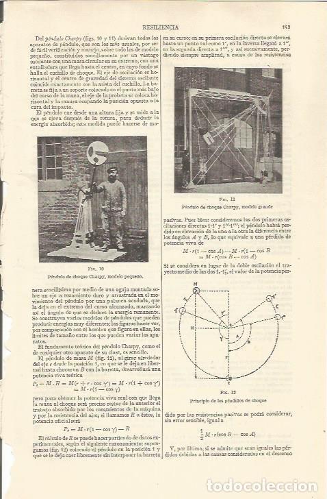 Otros art&iacute;culos de coleccionismo en papel: LAMINA ESPASA 36951: Pendulo de choque Charpy - Varios