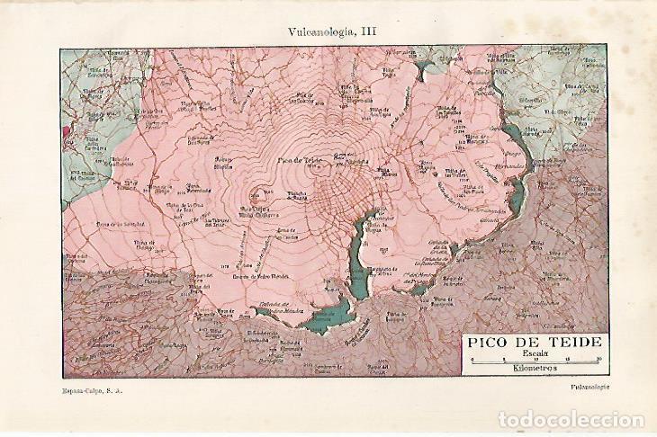 Otros art&iacute;culos de coleccionismo en papel: LAMINA ESPASA 30517: Mapa del Pico del Teide - Varios
