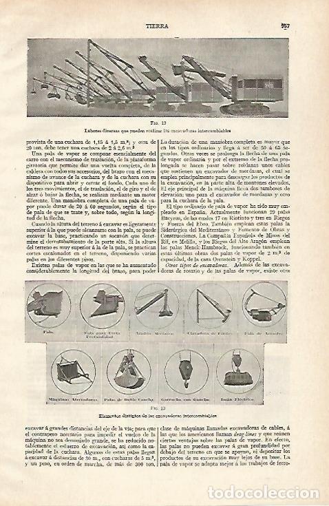 Otros art&iacute;culos de coleccionismo en papel: LAMINA ESPASA 30625: Elementos de excavadoras - Varios