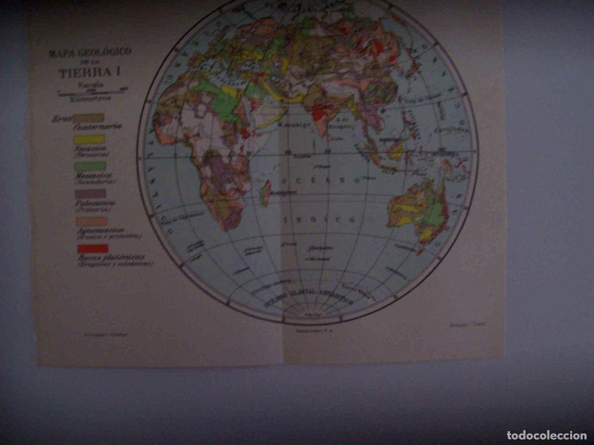 Otros art&iacute;culos de coleccionismo en papel: LAMINA ESPASA 30630: Mapa geologico de la Tierra I - Varios