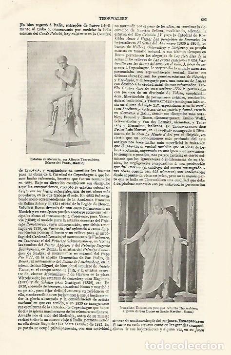 Otros art&iacute;culos de coleccionismo en papel: LAMINA ESPASA 30583: Estatua de Mercurio y Jesucristo por A. Thorwaldsen - Varios