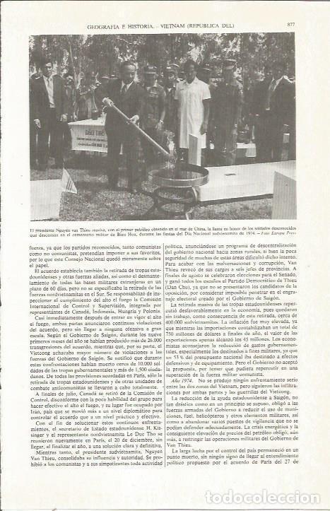 Otros art&iacute;culos de coleccionismo en papel: LAMINA ESPASA 36882: El presidente de Vietnam en el Dia Nacional de Vietnam del Sur - Varios