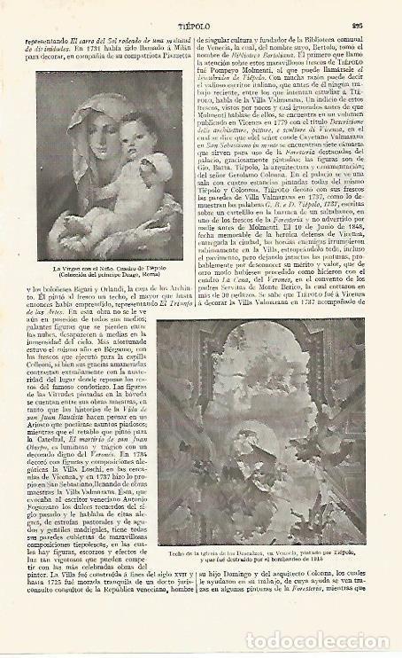 Otros art&iacute;culos de coleccionismo en papel: LAMINA ESPASA 30614: La Virgen con el Ni&ntilde;o por Tiepolo - Varios
