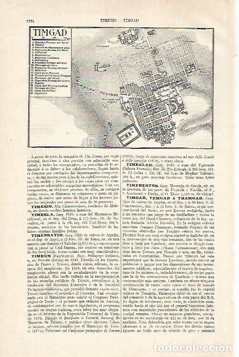 Otros art&iacute;culos de coleccionismo en papel: LAMINA ESPASA 30655: Plano de Timgad Argelia - Varios