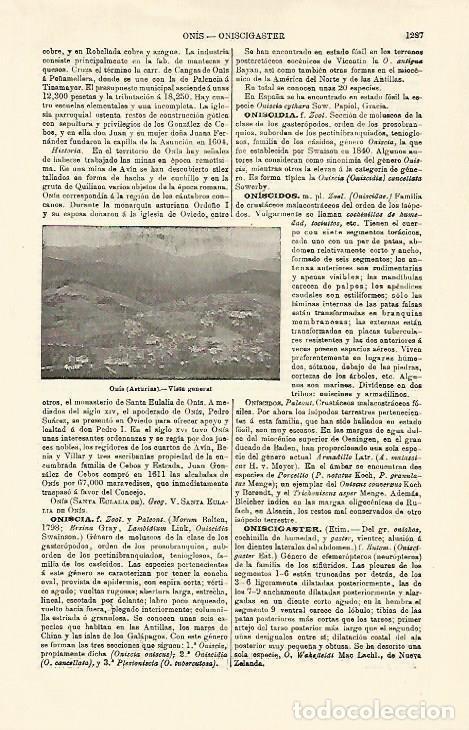 Otros art&iacute;culos de coleccionismo en papel: LAMINA ESPASA 21403: Vista de Onis Asturias - Varios