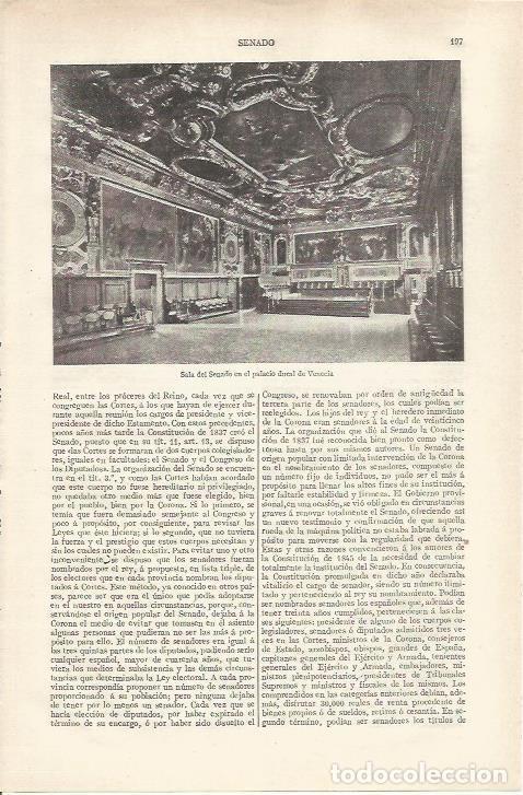 Otros art&iacute;culos de coleccionismo en papel: LAMINA ESPASA 37118: Sala del Senado del Palacio Ducal de Venecia - Varios