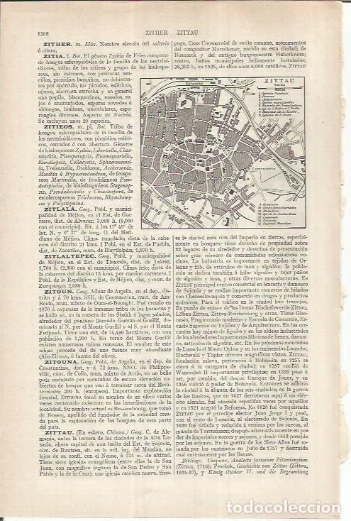Otros art&iacute;culos de coleccionismo en papel: LAMINA ESPASA 37017: Plano de Zittau, Alemania - Varios