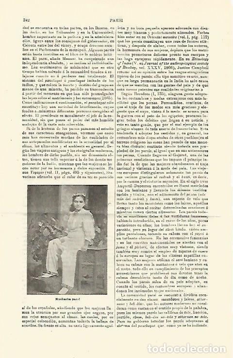 Otros art&iacute;culos de coleccionismo en papel: LAMINA ESPASA 23390: Muchacha parsi - Varios