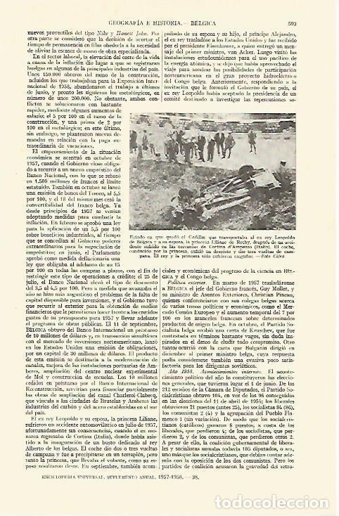 Otros art&iacute;culos de coleccionismo en papel: LAMINA ESPASA 21673: Accidente del rey Leopoldo de Belgica - Varios