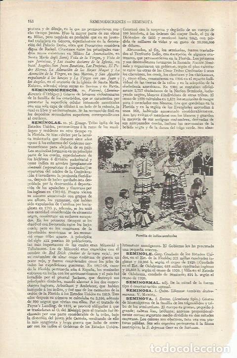 Otros art&iacute;culos de coleccionismo en papel: LAMINA ESPASA 37110: Familia de indios Seminolas - Varios