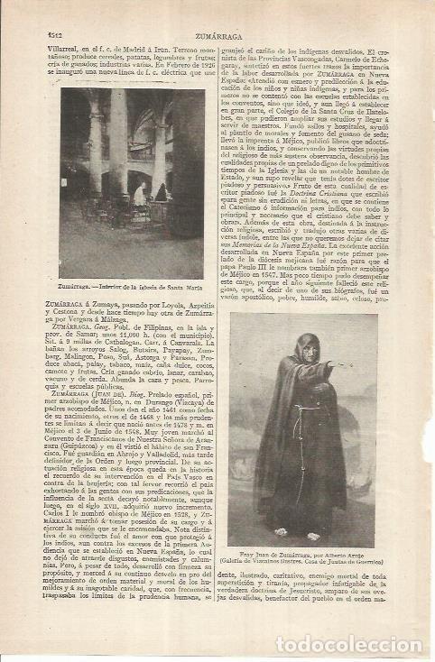 Otros art&iacute;culos de coleccionismo en papel: LAMINA ESPASA 37068: Interior de la iglesia de Zumarraga - Varios