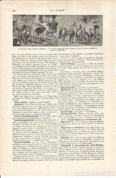 Otros art&iacute;culos de coleccionismo en papel: LAMINA ESPASA 37019: Posada de San Rafael y Familia gitana, por Aquiles Zo - Varios