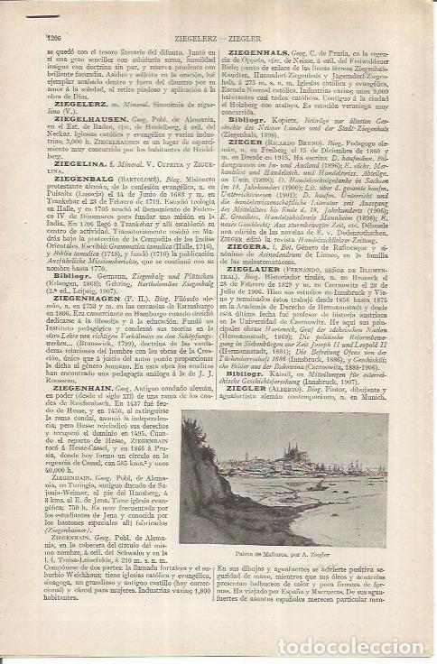 Otros art&iacute;culos de coleccionismo en papel: LAMINA ESPASA 37013: Palma de Mallorca, por Ziegles - Varios