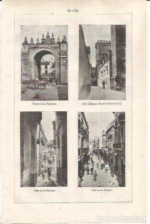 Otros art&iacute;culos de coleccionismo en papel: LAMINA ESPASA 37231: Puerta de la Macarena, Las Cadenas, Calle de la Pimienta y de las Sierpes en Se