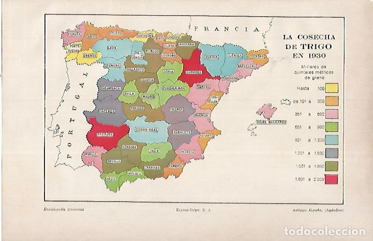 Otros art&iacute;culos de coleccionismo en papel: LAMINA ESPASA 22472: Cosecha de trigo en Espa&ntilde;a en 1930 - Varios