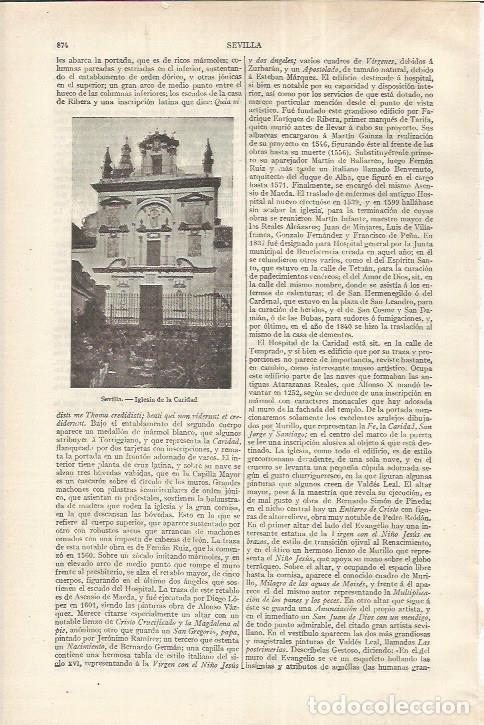Otros art&iacute;culos de coleccionismo en papel: LAMINA ESPASA 37255: Iglesia de la Caridad en Sevilla - Varios