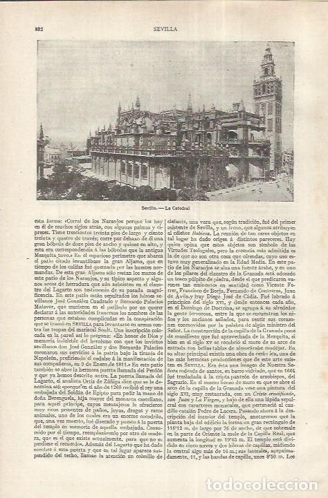 Otros art&iacute;culos de coleccionismo en papel: LAMINA ESPASA 37240: Catedral de Sevilla - Varios