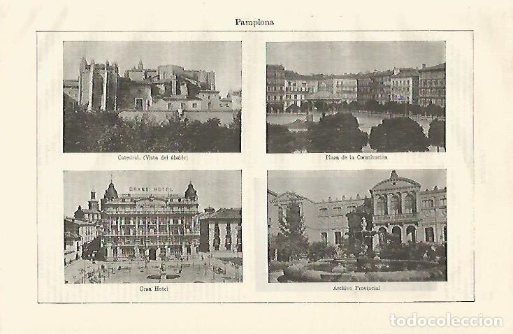 Otros art&iacute;culos de coleccionismo en papel: LAMINA ESPASA 23515: Catedral Archivo y Gran Hotel de Pamplona - Varios