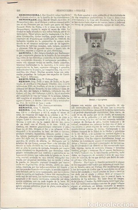 Otros art&iacute;culos de coleccionismo en papel: LAMINA ESPASA 37184: Iglesia de Serinya, Girona - Varios