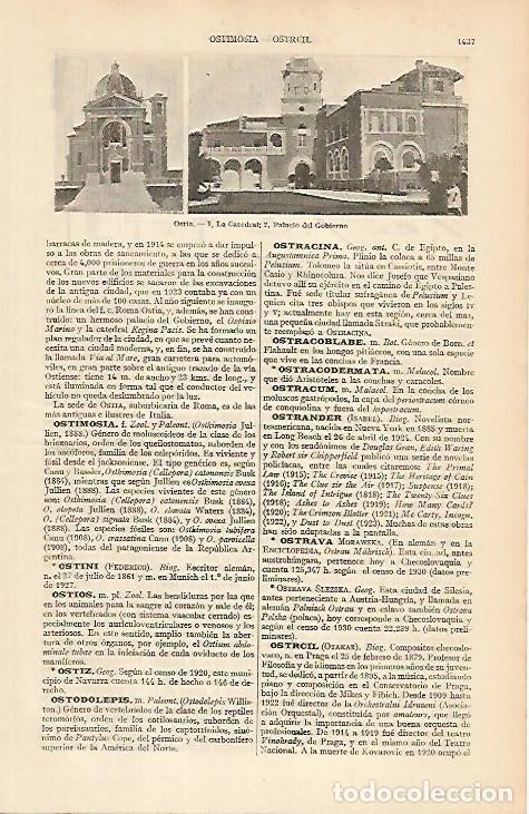 Otros art&iacute;culos de coleccionismo en papel: LAMINA ESPASA 4988: Vistas de Ostia Italia - Varios Autores