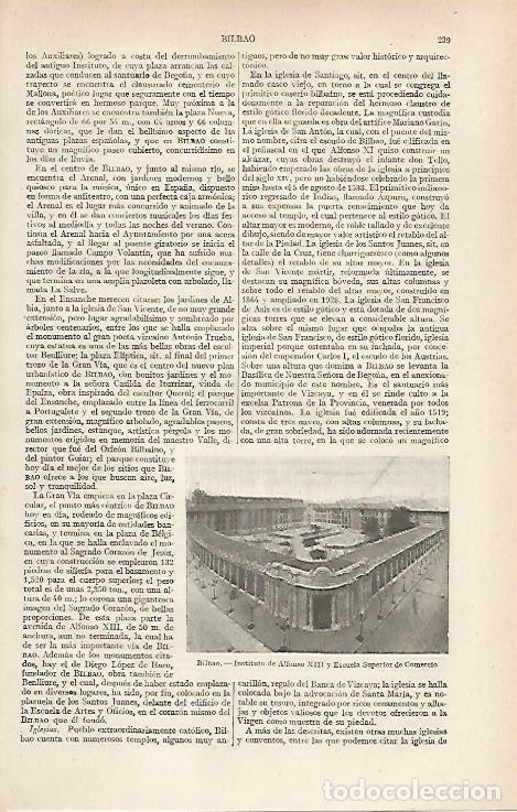 Otros art&iacute;culos de coleccionismo en papel: LAMINA ESPASA 24330: Instituto Alfonso XIII en Bilbao - Varios