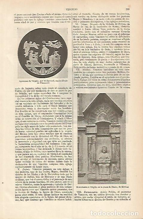 Otros art&iacute;culos de coleccionismo en papel: LAMINA ESPASA 4103: Apoteosis de Virgilio por Wedgwood - Varios Autores