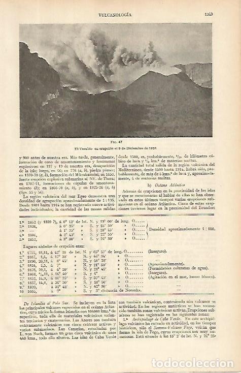 Otros art&iacute;culos de coleccionismo en papel: LAMINA ESPASA 4185: El Vesubio en la erupcion del 9 diciembre 1926 - Varios Autores