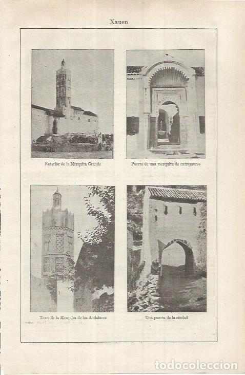 Otros art&iacute;culos de coleccionismo en papel: LAMINA ESPASA 36855: Mezquitas en Xauen, Marruecos - Varios