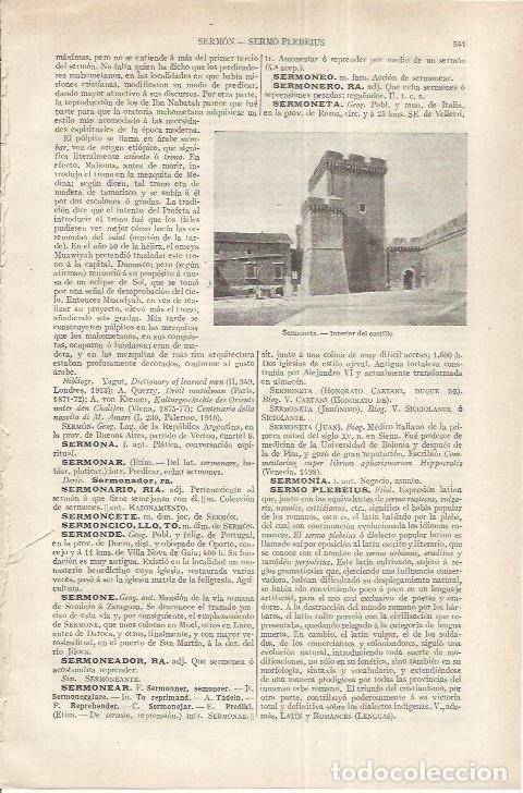 Otros art&iacute;culos de coleccionismo en papel: LAMINA ESPASA 37186: Interior del castillo de Semoneta, Italia - Varios