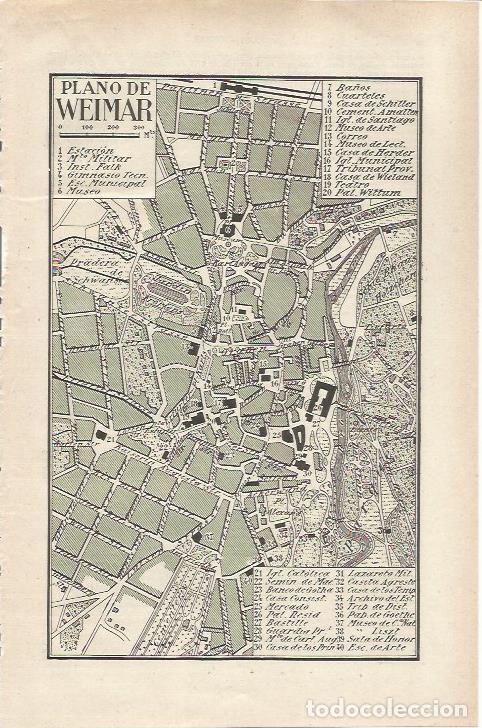 Otros art&iacute;culos de coleccionismo en papel: LAMINA ESPASA 36750: Plano de Weimar - Varios