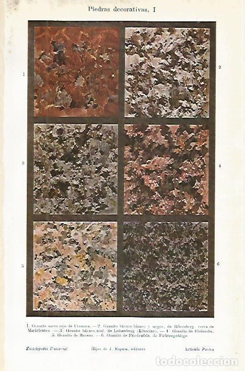 Otros art&iacute;culos de coleccionismo en papel: LAMINA DE ESPASA 410: Piedras Decorativas - Varios autores