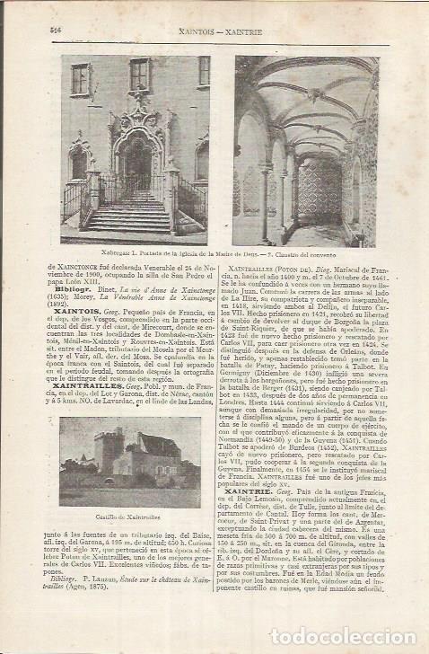 Otros art&iacute;culos de coleccionismo en papel: LAMINA ESPASA 36852: Castillo de Xaintrailles, Francia y vistas de Xabregas, Portugal - Varios