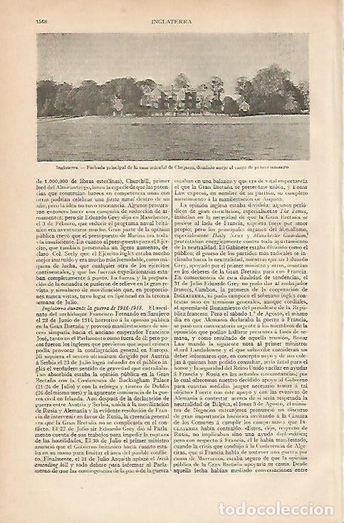 Otros art&iacute;culos de coleccionismo en papel: LAMINA ESPASA 4619: Casa de Chequers Inglaterra - Varios Autores