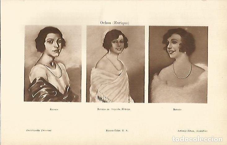 Otros art&iacute;culos de coleccionismo en papel: LAMINA ESPASA 4974: Retratos por E. Ochoa - Varios Autores