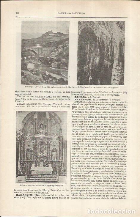 Otros art&iacute;culos de coleccionismo en papel: LAMINA ESPASA 36932: Castillo de Zahara, Malaga - Varios